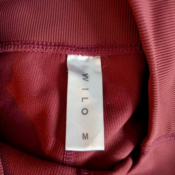 WILLO High-Waisted Leggings Burgundy Ribbed – Women’s Medium - Picture 4 of 5